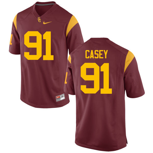 Men #91 Jurrell Casey USC Trojans College Football Jerseys-Red